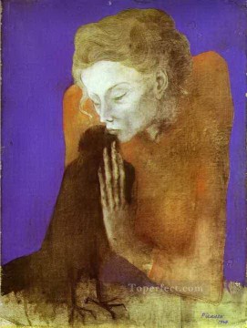 Mujer con cuervo 1904 Pablo Picasso Pinturas al óleo